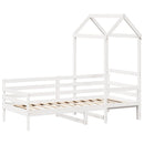 daybed med tag 80x200 cm massivt fyrretræ hvid
