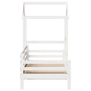 daybed med tag 80x200 cm massivt fyrretræ hvid
