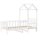 daybed med tag 80x200 cm massivt fyrretræ hvid