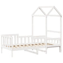 daybed med tag 80x200 cm massivt fyrretræ hvid