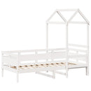 daybed med tag 80x200 cm massivt fyrretræ hvid
