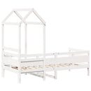 daybed med tag 80x200 cm massivt fyrretræ hvid