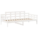 husseng med bænk 80x200 cm massivt fyrretræ hvid