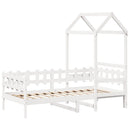 daybed med tag 80x200 cm massivt fyrretræ hvid
