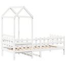 daybed med tag 80x200 cm massivt fyrretræ hvid