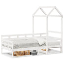 daybed med tag 80x200 cm massivt fyrretræ hvid