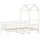 daybed med tag 80x200 cm massivt fyrretræ hvid