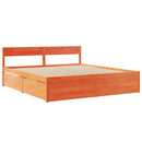 sengeramme uden madras 200x200 cm massivt fyrretræ gyldenbrun
