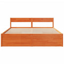 sengeramme uden madras 200x200 cm massivt fyrretræ gyldenbrun