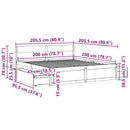 sengeramme uden madras 200x200 cm massivt fyrretræ gyldenbrun