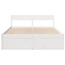 sengeramme uden madras 150x200 cm massivt fyrretræ hvid