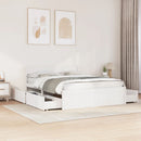 sengeramme uden madras 150x200 cm massivt fyrretræ hvid