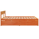 sengeramme uden madras 150x200 cm massivt fyrretræ gyldenbrun