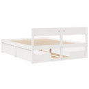 sengeramme uden madras 140x200 cm massivt fyrretræ hvid