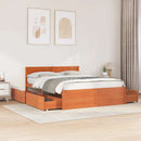 sengeramme uden madras 140x200 cm massivt fyr gyldenbrun