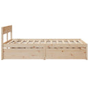 sengeramme uden madras 120x200 cm massivt fyrretræ