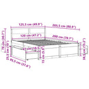 sengeramme uden madras 120x200 cm massivt fyrretræ