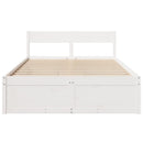 sengeramme uden madras 120x200 cm massivt fyrretræ hvid