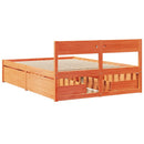 sengeramme uden madras 120x200 cm massivt fyrretræ gyldenbrun