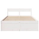 sengeramme uden madras 140x190 cm massivt fyrretræ hvid