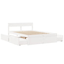 sengeramme uden madras 140x190 cm massivt fyrretræ hvid