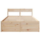 sengeramme uden madras 135x190 cm massivt fyrretræ hvid