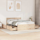 sengeramme uden madras 135x190 cm massivt fyrretræ hvid