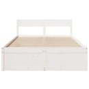 sengeramme uden madras 135x190 cm massivt fyrretræ hvid