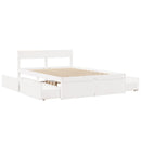 sengeramme uden madras 135x190 cm massivt fyrretræ hvid