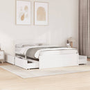 sengeramme uden madras 135x190 cm massivt fyrretræ hvid