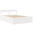 sengeramme uden madras 120x190 cm massivt fyrretræ hvid