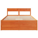 sengeramme uden madras 120x190 cm massivt fyrretræ gyldenbrun