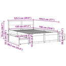 sengeramme uden madras 120x190 cm massivt fyrretræ gyldenbrun