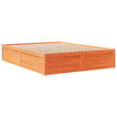 sengeramme uden madras 150x200 cm massivt fyrretræ gyldenbrun