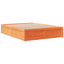 sengeramme uden madras 150x200 cm massivt fyrretræ gyldenbrun