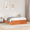 sengeramme uden madras 140x200 cm massivt fyr gyldenbrun