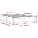 sengeramme uden madras 140x190 cm massivt fyrretræ hvid