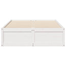 sengeramme uden madras 135x190 cm massivt fyrretræ hvid