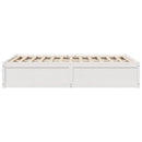 sengeramme uden madras 135x190 cm massivt fyrretræ hvid