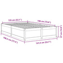 sengeramme uden madras 135x190 cm massivt fyrretræ hvid