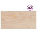 bordplader 2 stk. 70x35x1,7 cm rektangulær massivt fyrretræ
