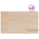 bordplader 3 stk. 80x47x1,7 cm rektangulær massivt fyrretræ