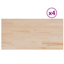 bordplader 4 stk. 100x50x1,7 cm rektangulær massivt fyrretræ