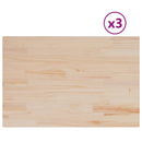 bordplader 3 stk. 80x53x2,5 cm rektangulær massivt fyrretræ