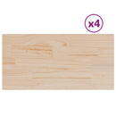 bordplader 4 stk. 90x45x2,5 cm rektangulær massivt fyrretræ