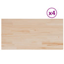 bordplader 4 stk. 100x50x2,5 cm rektangulær massivt fyrretræ