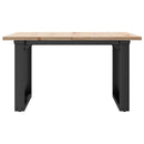 sofabord 70x70x40 cm O-stel massivt fyrretræ og stål