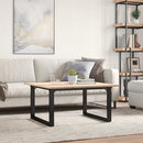 sofabord 80x80x45 cm O-stel massivt fyrretræ og stål