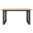 sofabord 80x80x45 cm O-stel massivt fyrretræ og stål