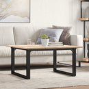 sofabord 80x80x45 cm O-stel massivt fyrretræ og stål